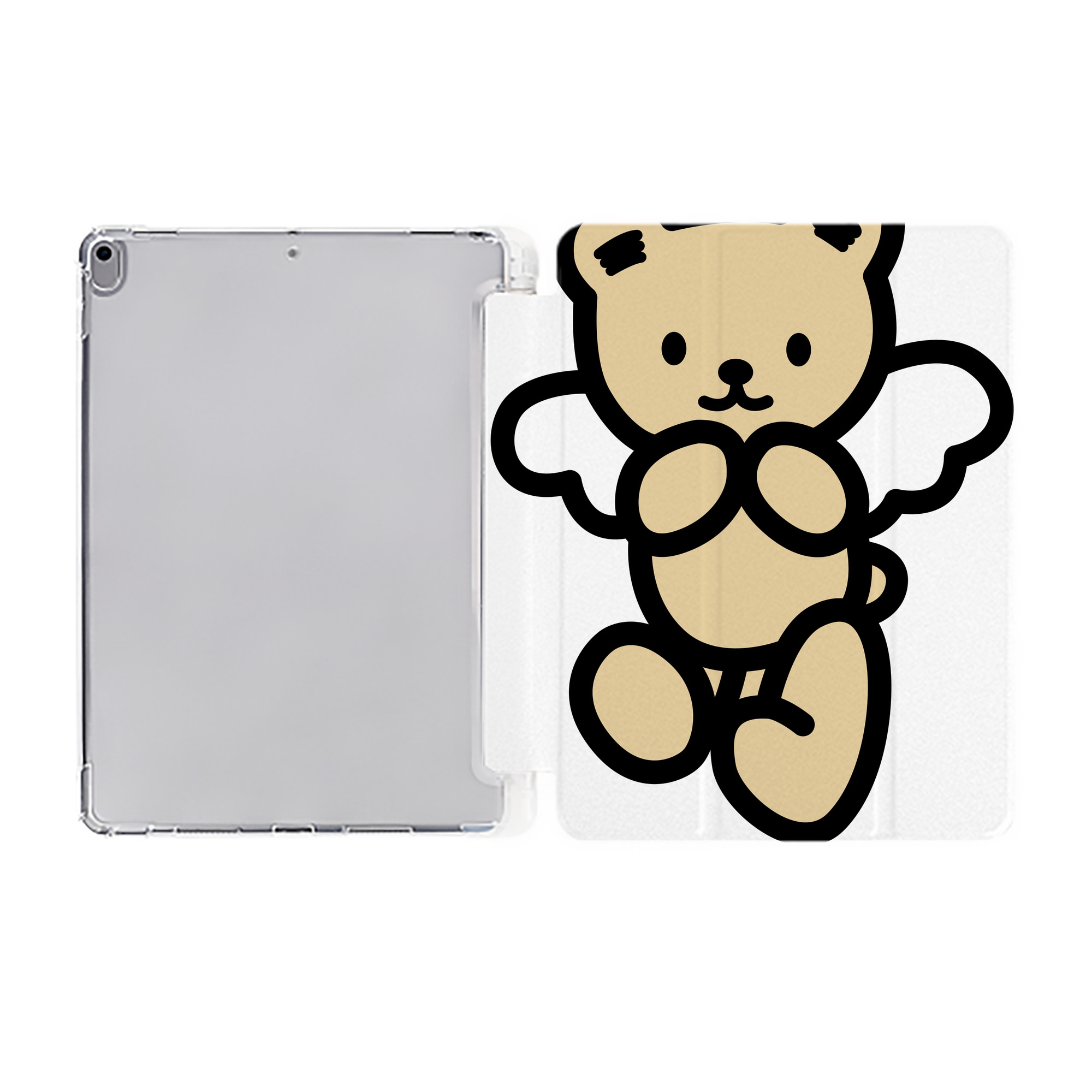 （画像用） Hello Kitty ハローキティ IPad ケース ペン収納付き 三つ折りスタンド PUレザー×シリコン 対応機種9.5/10.5/10.9インチ